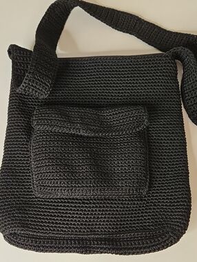 The Sak Black Crochet Shoulder Bag